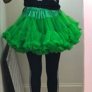 bright green mini skirt